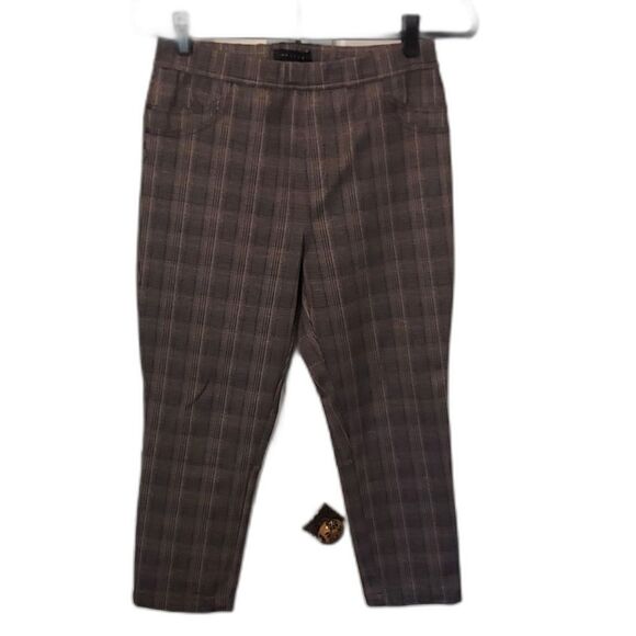 Anthropologie Sanctuary Grease Leggings slacks black and red plaid size M - Picture 1 of 7
